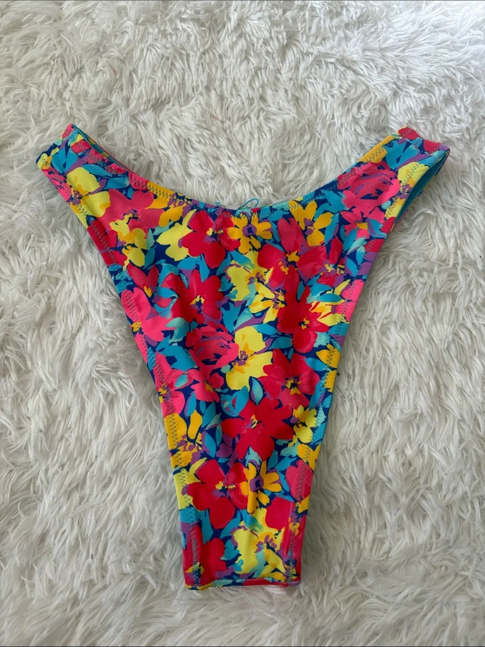 NWT Wild Fable Floral Polka Dot Reversible Ultra High Leg Swim Bottoms XXS